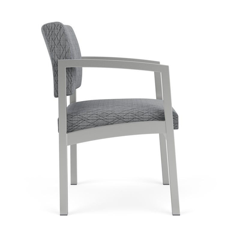 Lenox Steel Reception Waiting Room Healthcare Guest Chair / Silver Steel / Gray