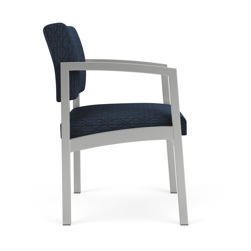 Lenox Steel Reception Waiting Room Healthcare Guest Chair / Silver Steel / Blue