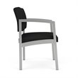 Lenox Steel Reception Waiting Room Healthcare Guest Chair / Silver Steel / Black