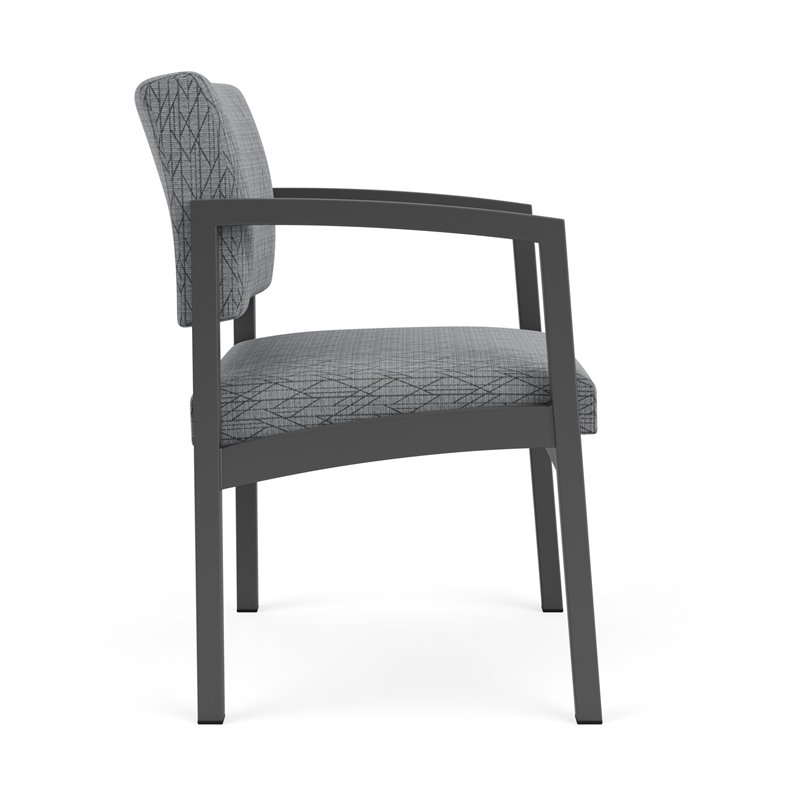 Lenox Steel Reception Waiting Oversize Guest Chair / Charcoal Steel / Gray