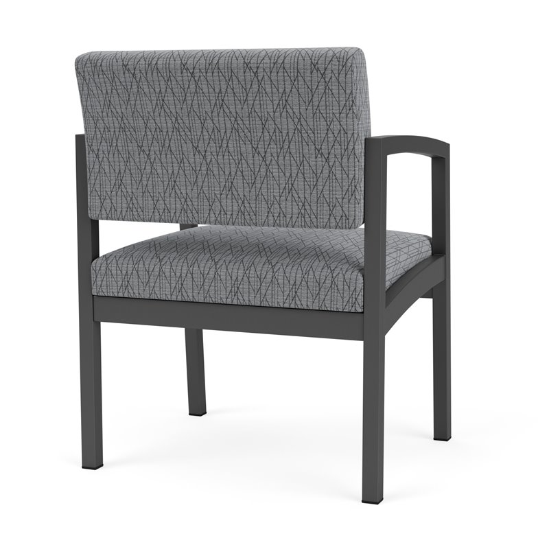 Lenox Steel Reception Waiting Oversize Guest Chair / Charcoal Steel / Gray