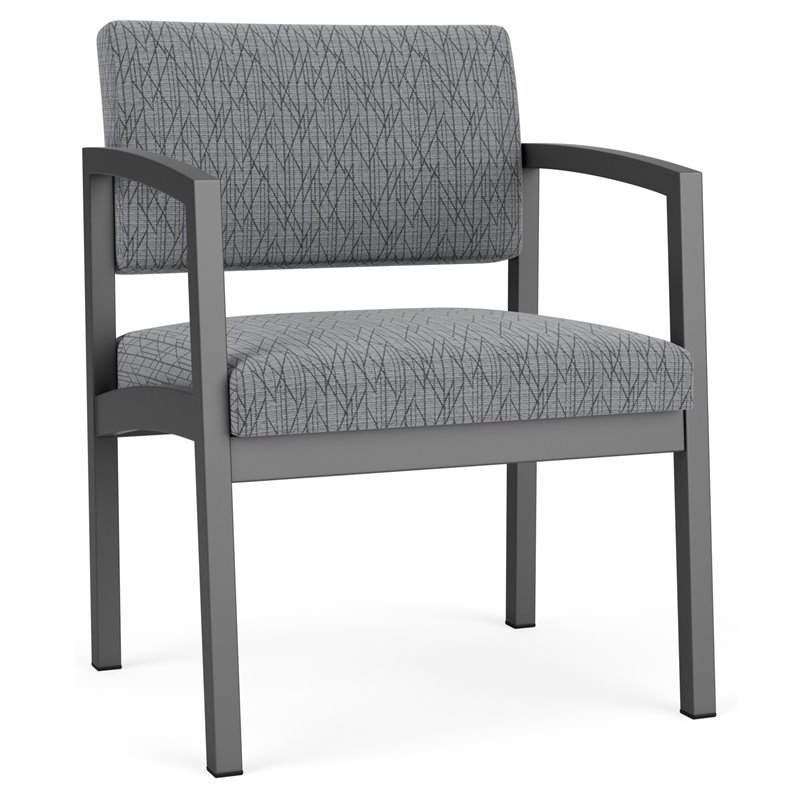 Lenox Steel Reception Waiting Oversize Guest Chair / Charcoal Steel / Gray