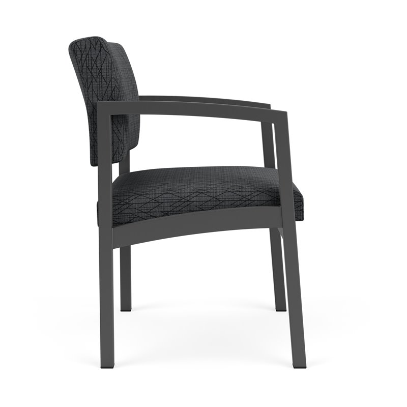 Lenox Steel Reception Waiting Oversize Guest Chair / Charcoal Steel / Dark Gray