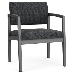 lesro lenox steel fabric oversize guest chair in charcoal/adler nocturnal