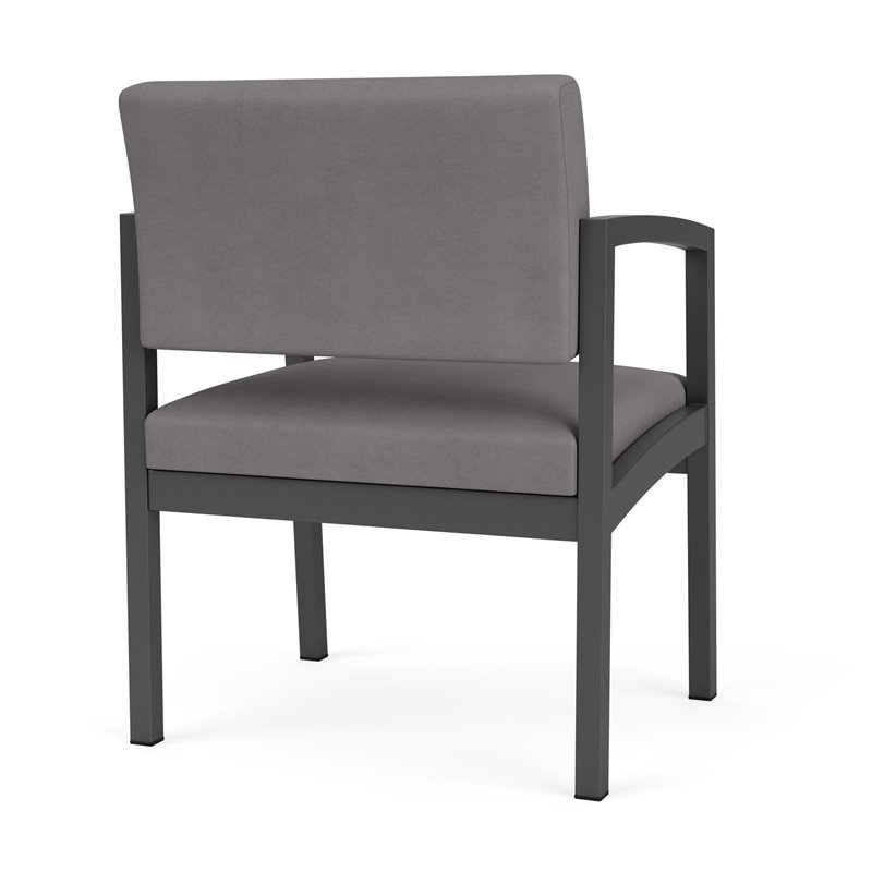 Lenox Steel Reception Waiting Oversize Guest Chair / Charcoal Steel / Light Gray
