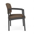 Lenox Steel Reception Waiting Oversize Guest Chair / Charcoal Steel / Brown