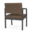 Lenox Steel Reception Waiting Oversize Guest Chair / Charcoal Steel / Brown