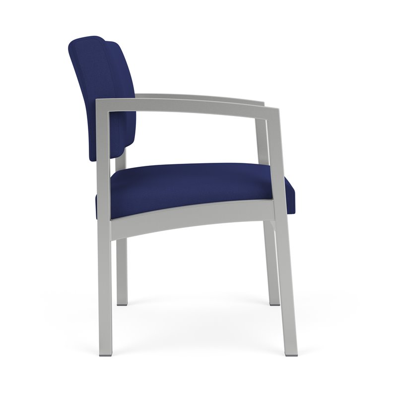 Lenox Steel Reception Waiting Room Healthcare Guest Chair / Silver Steel / Blue