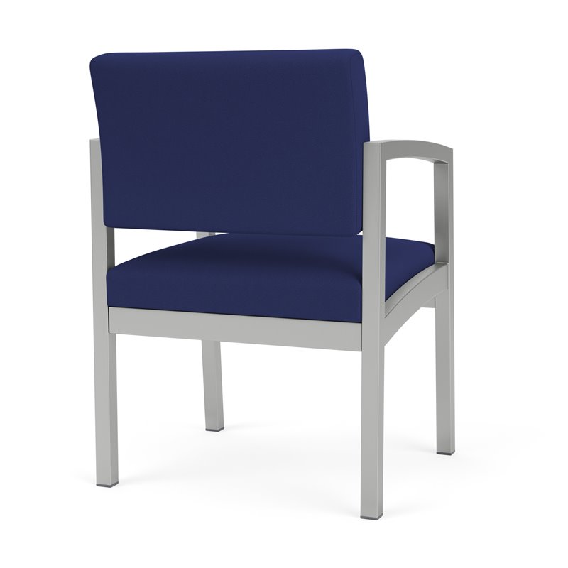 Lenox Steel Reception Waiting Room Healthcare Guest Chair / Silver Steel / Blue