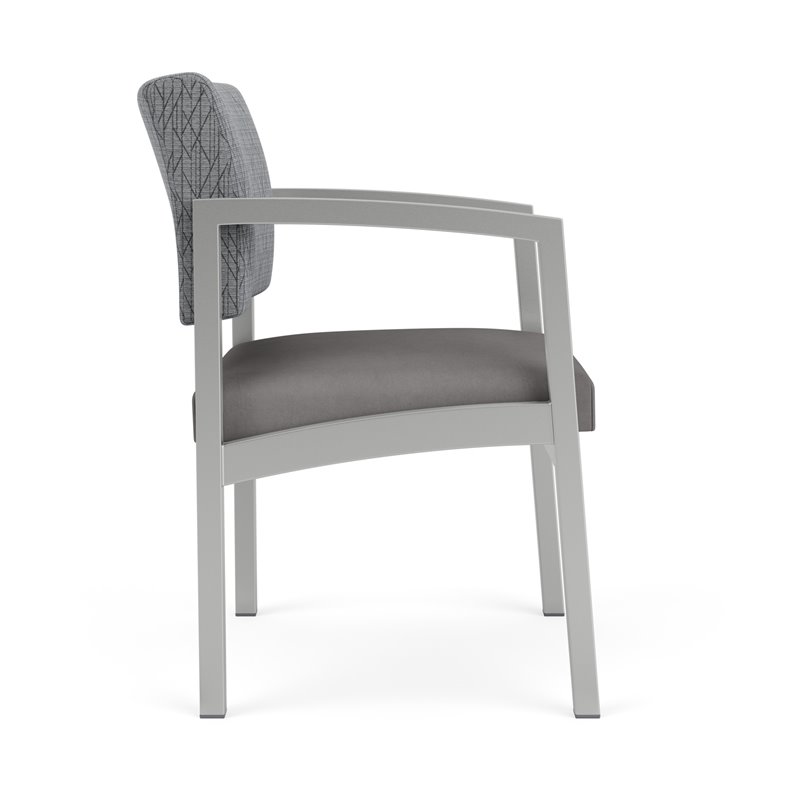 Lenox Steel Reception Waiting Guest Chair / Silver Steel / Gray / Gray