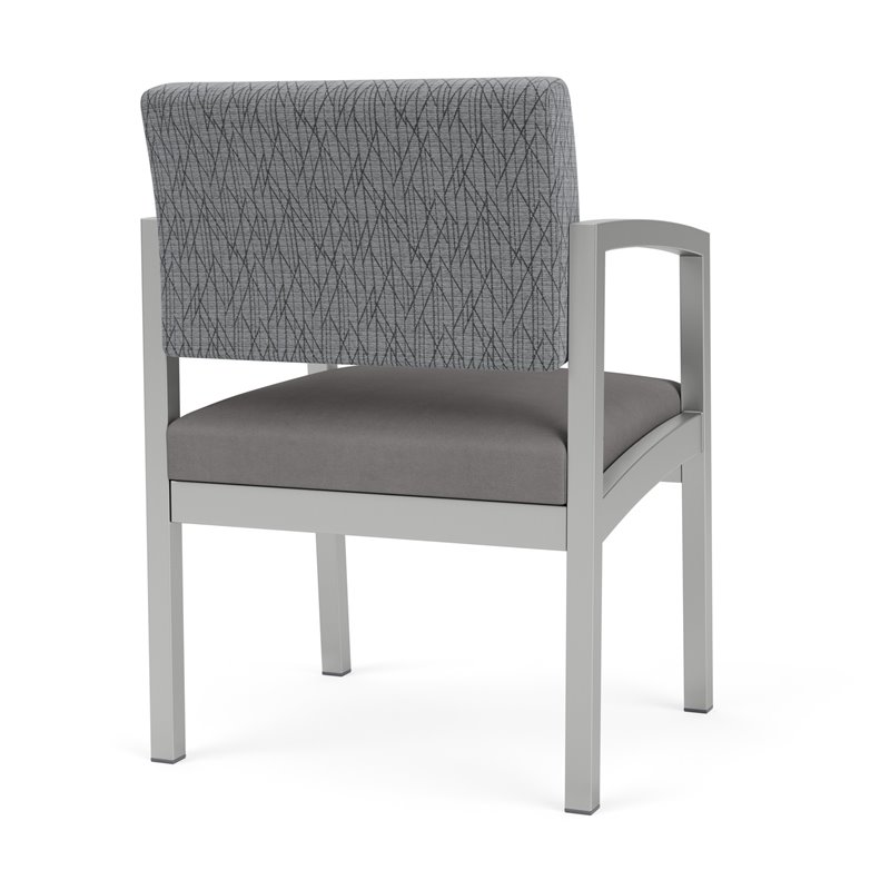 Lenox Steel Reception Waiting Guest Chair / Silver Steel / Gray / Gray