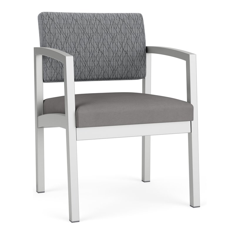 Lenox Steel Reception Waiting Guest Chair / Silver Steel / Gray / Gray