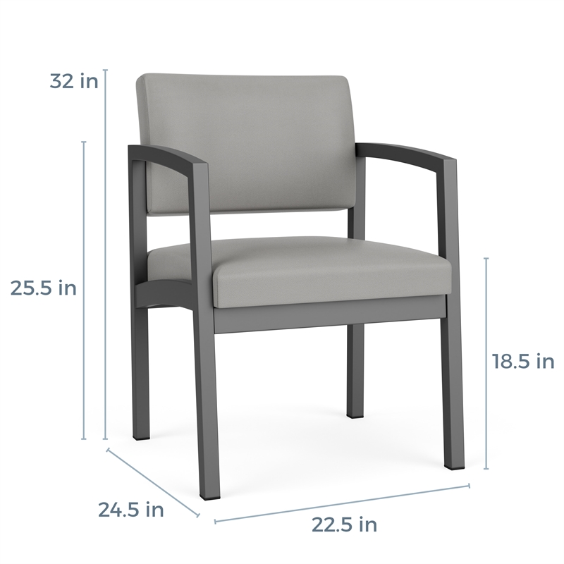 Lenox Steel Reception Waiting Guest Chair / Silver Steel / Blue / Blue