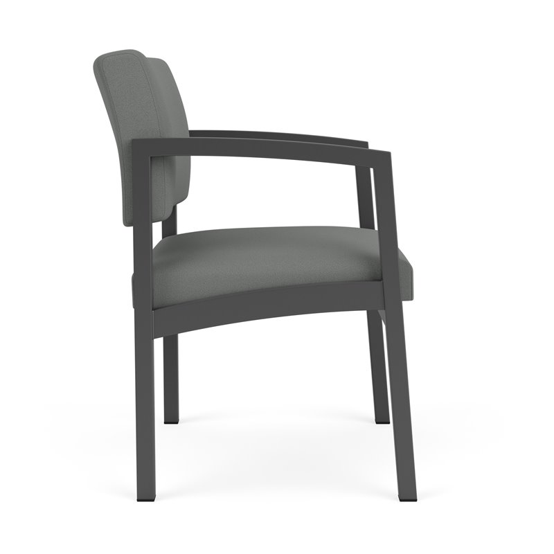 Lenox Steel Reception Waiting Oversize Guest Chair / Charcoal Steel / Light Gray