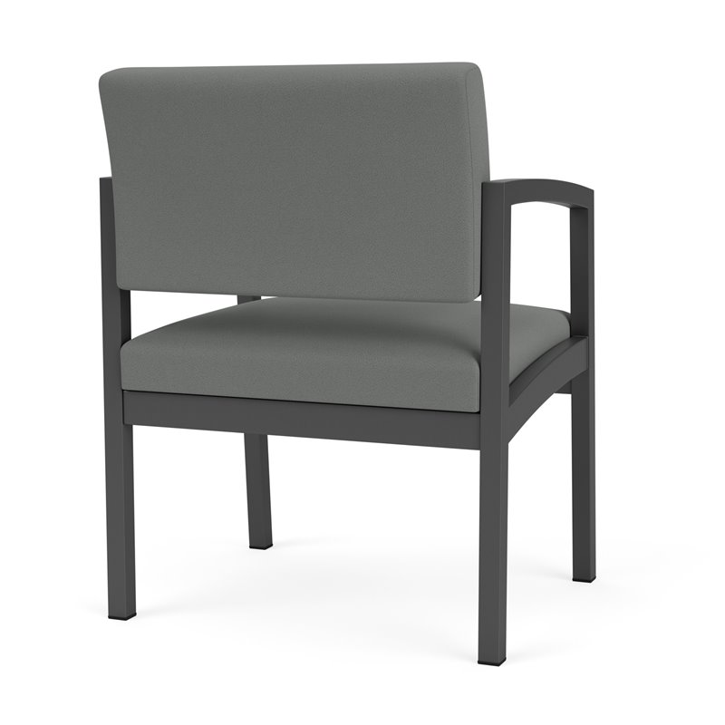 Lenox Steel Reception Waiting Oversize Guest Chair / Charcoal Steel / Light Gray