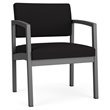 Lenox Steel Reception Waiting Oversize Guest Chair / Charcoal Steel / Black