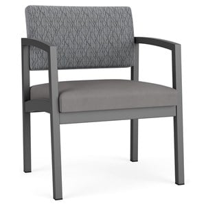 Lenox Steel Reception Waiting Oversize Chair / Charcoal Steel / Gray / Gray