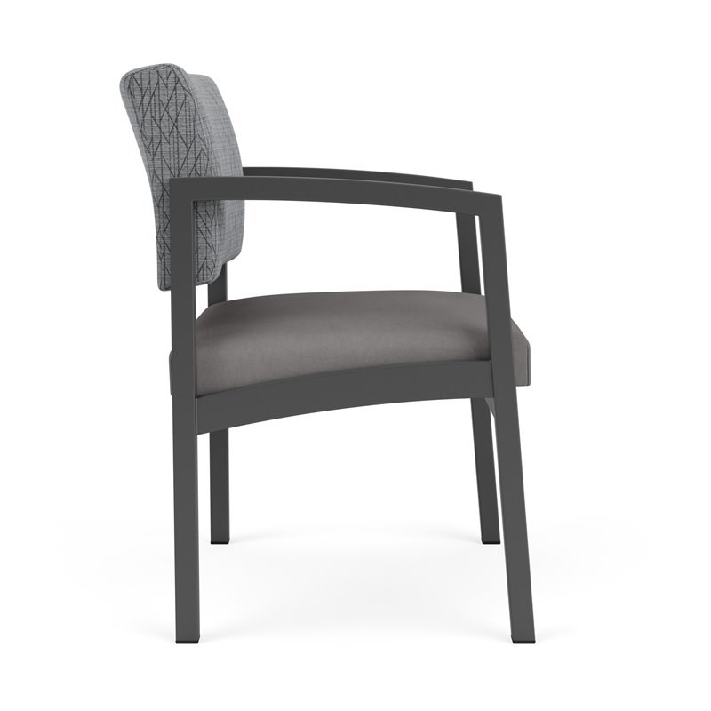 Lenox Steel Reception Waiting Oversize Chair / Charcoal Steel / Gray / Gray