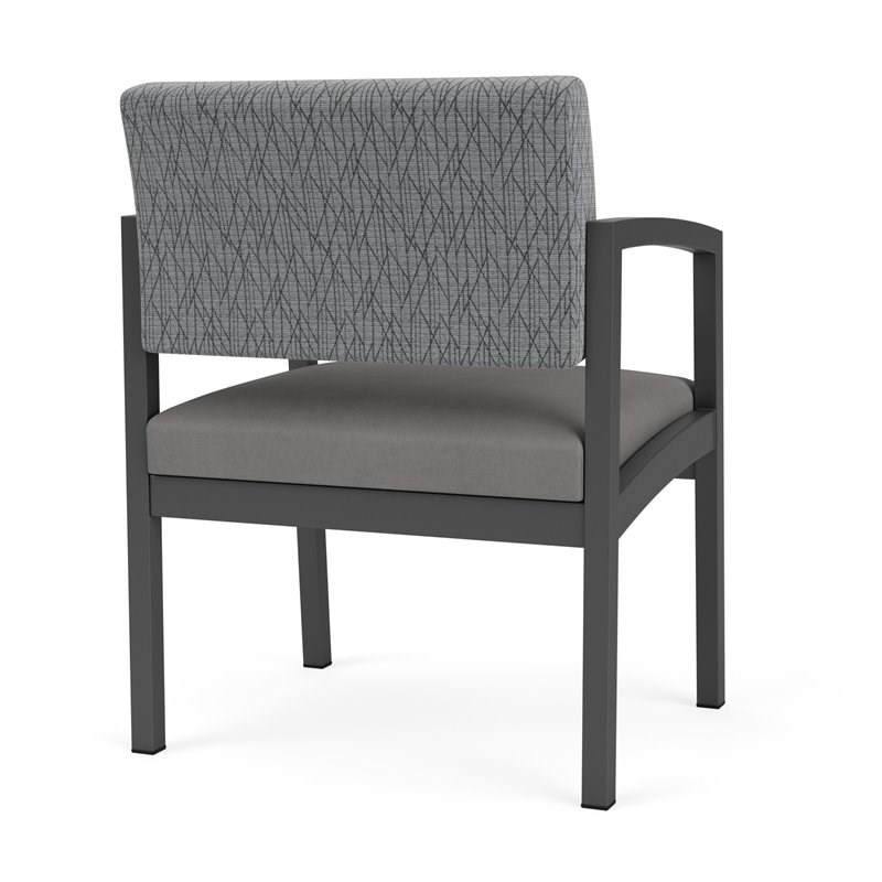 Lenox Steel Reception Waiting Oversize Chair / Charcoal Steel / Gray / Gray