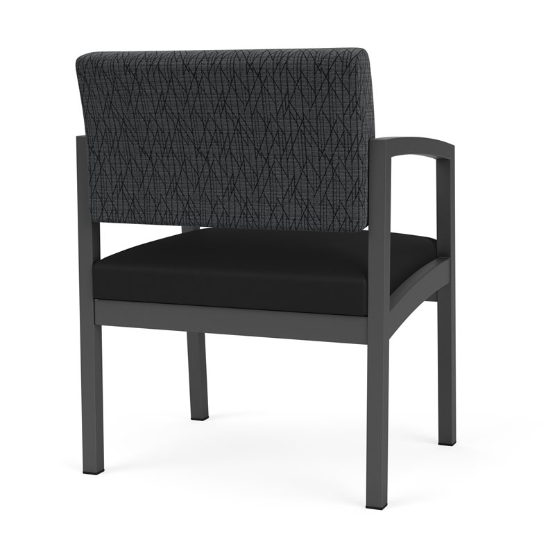 Lenox Steel Reception Oversize Guest Chair / Charcoal Steel / Dark Gray / Black