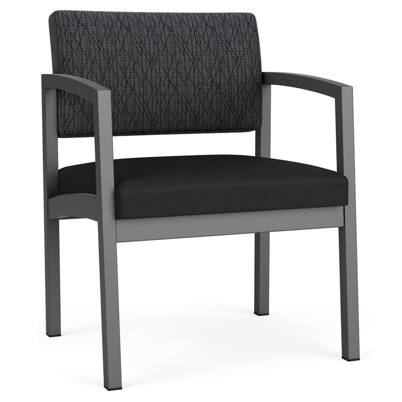 Lenox Steel Reception Oversize Guest Chair / Charcoal Steel / Dark Gray / Black