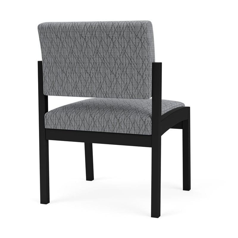 Lenox Steel Reception Waiting Armless Guest Chair / Black Steel / Gray