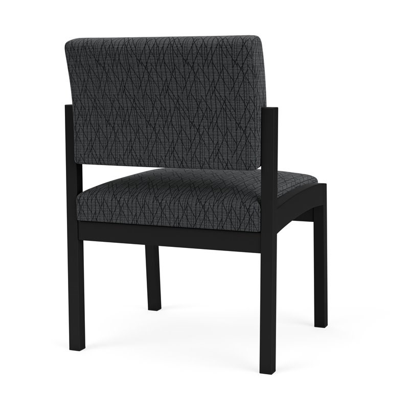 Lenox Steel Reception Waiting Armless Guest Chair / Black Steel / Dark Gray