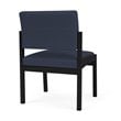 Lenox Steel Reception Waiting Armless Guest Chair / Black Steel / Blue