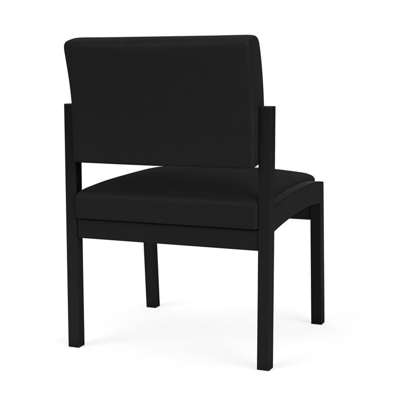 Lenox Steel Reception Waiting Armless Guest Chair / Black Steel / Black