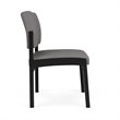 Lenox Steel Reception Waiting Armless Guest Chair / Black Steel / Light Gray