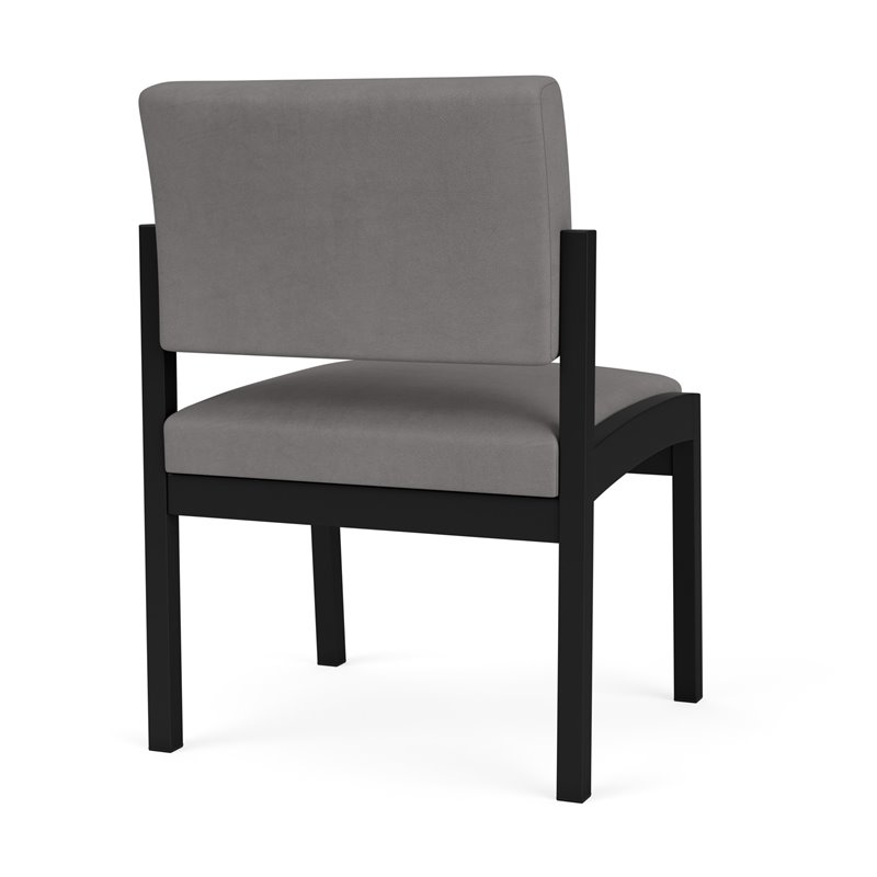 Lenox Steel Reception Waiting Armless Guest Chair / Black Steel / Light Gray