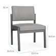 Lenox Steel Reception Waiting Armless Guest Chair / Black Steel / Brown