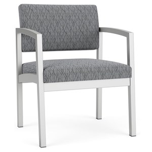 Lenox Steel Reception Waiting Oversize Guest Chair / Silver Steel / Gray