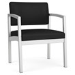 Lenox Steel Reception Waiting Oversize Guest Chair / Silver Steel / Black