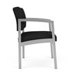 Lenox Steel Reception Waiting Oversize Guest Chair / Silver Steel / Black