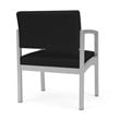 Lenox Steel Reception Waiting Oversize Guest Chair / Silver Steel / Black