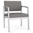 Lenox Steel Reception Waiting Oversize Guest Chair / Silver Steel / Light Gray