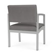 Lenox Steel Reception Waiting Oversize Guest Chair / Silver Steel / Light Gray