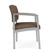 Lenox Steel Reception Waiting Oversize Guest Chair / Silver Steel / Brown