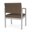 Lenox Steel Reception Waiting Oversize Guest Chair / Silver Steel / Brown