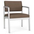 Lenox Steel Reception Waiting Oversize Guest Chair / Silver Steel / Brown