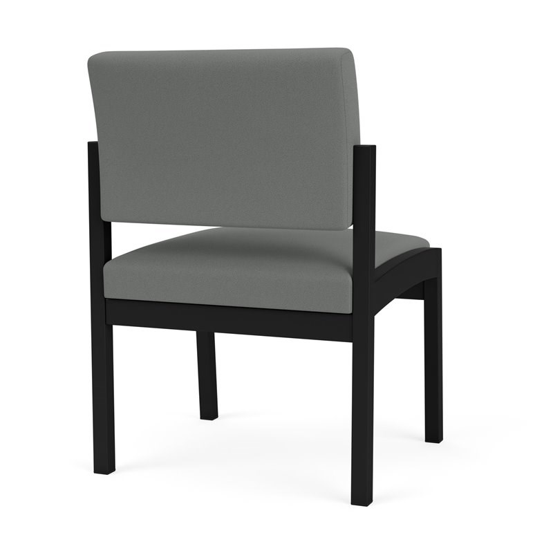 Lenox Steel Reception Waiting Armless Guest Chair / Black Steel / Light Gray