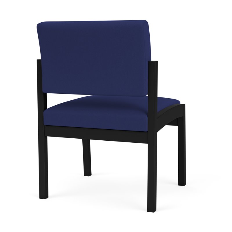Lenox Steel Reception Waiting Armless Guest Chair / Black Steel / Blue