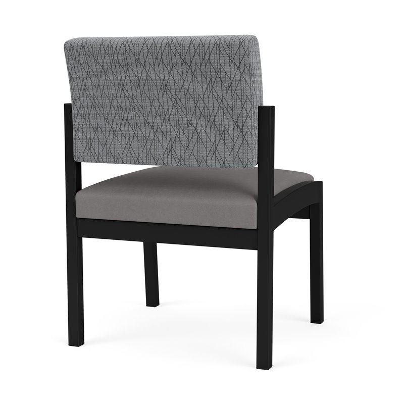 Lenox Steel Reception Waiting Armless Guest Chair / Black Steel / Gray / Gray