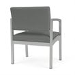 Lenox Steel Reception Waiting Oversize Guest Chair / Silver Steel / Light Gray