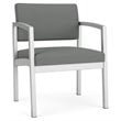 Lenox Steel Reception Waiting Oversize Guest Chair / Silver Steel / Light Gray
