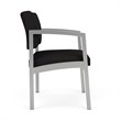 Lenox Steel Reception Waiting Oversize Guest Chair / Silver Steel / Black