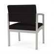 Lenox Steel Reception Waiting Oversize Guest Chair / Silver Steel / Black