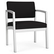 Lenox Steel Reception Waiting Oversize Guest Chair / Silver Steel / Black