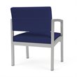 Lenox Steel Reception Waiting Oversize Guest Chair / Silver Steel / Blue